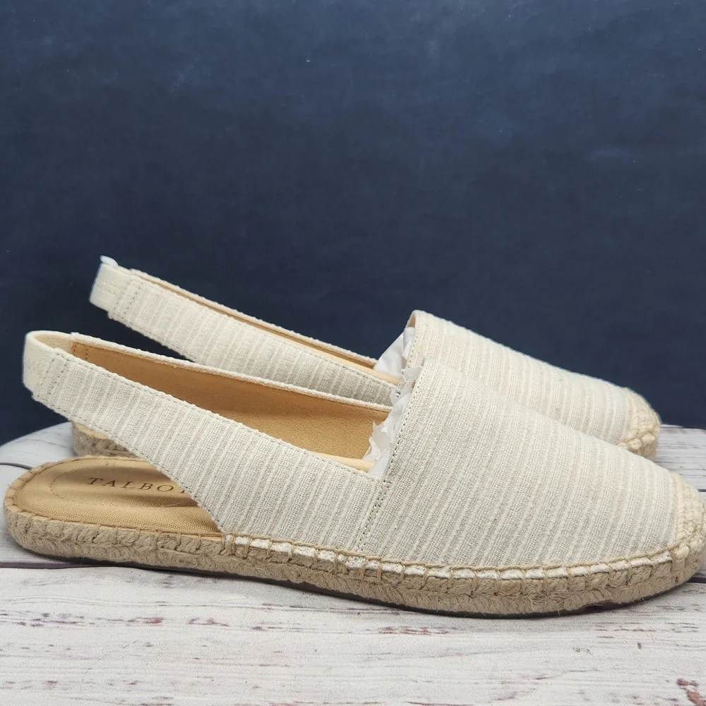 NEW Talbots‎ Izzy Linen Espadrille Flats Women's Size 7.5